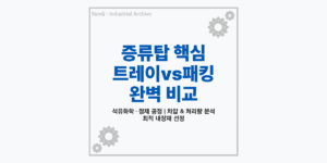 증류탑 내부 부품 트레이와 패킹 구조 비교